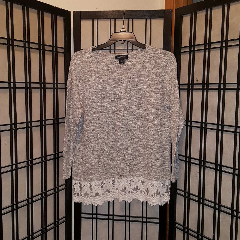 🌹Lane Bryant Knit Sweater w/ Lace Trim 🛍